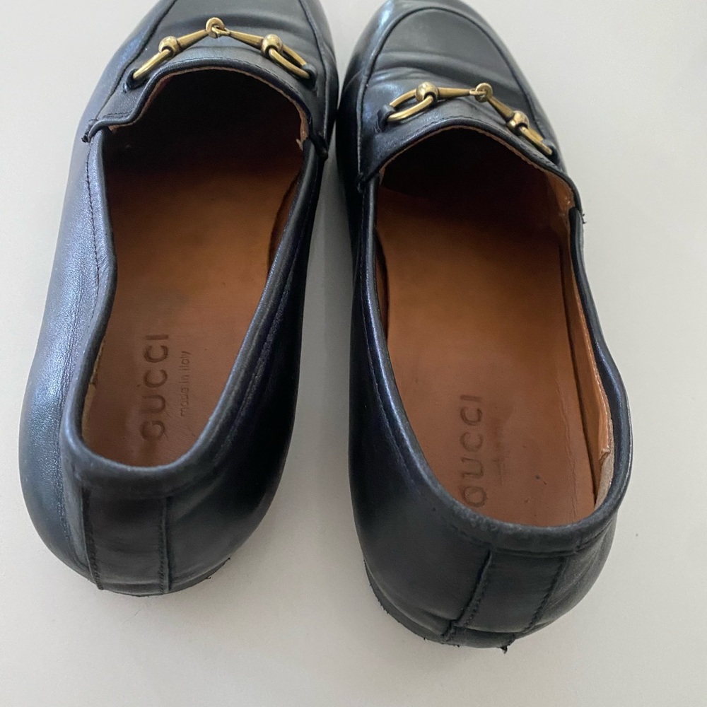 Gucci Black Leather Women Slip-On Loafers size 7